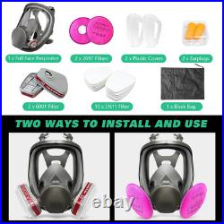 Full Face Respirator Mask Gas Mask with Filters for Chemical, Paint Vapors, Ga Full Face Respirator Mask Gas Mask with Filters for Chemical, Paint Vapors, Ga
