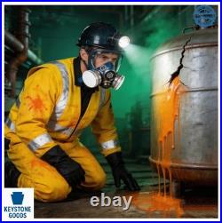 Full Face Respirator Mask Reusable Adjustable Strap Anti Fog Lens Carbon Filter