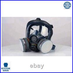Full Face Respirator Mask Reusable Adjustable Strap Anti Fog Lens Carbon Filter