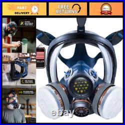 Full Face Respirator Mask with Filter, Safety Breathing Protection, Dust & Chemi