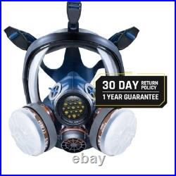 Full Face Respirator Mask with Filter, Safety Breathing Protection, Dust & Chemi