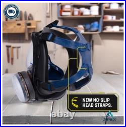 Full Face Respirator Reusable Silicone 6 Point Harness Anti Fog Lens Speaking