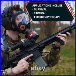 Full Face Respirator with Dual Charcoal Filters Heavy Duty