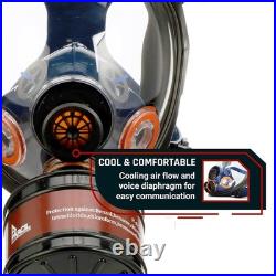 Full Face Respirator with Dual Charcoal Filters Heavy Duty