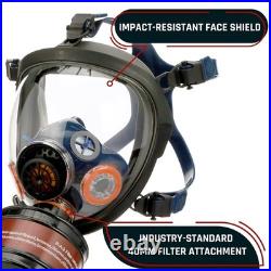 Full Face Respirator with Dual Charcoal Filters Heavy Duty