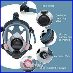 Full Face Tactical & Survival Respirator mask Reusable Military Gas Mask wi