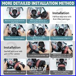 Full Face Tactical & Survival Respirator mask Reusable Military Gas Mask wi