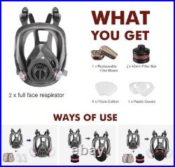 GQFOWE Gas Masks Survival Nuclear and Chemical, 2 Set One Size, Grey-2