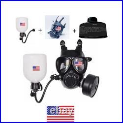 Gas Mask CBRN with NBC Filter and Bottle/Hose Full Face Respirator Advanced C