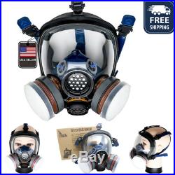Gas Mask Double filter Full Face Respirator Heavy Duty Protection New