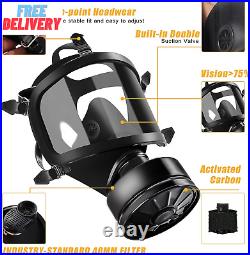 Gas Mask, Full Face Gas Mask Survival Nuclear and Chemical with Standard 40Mm Ac