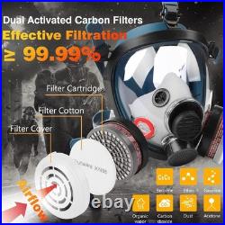 Gas Mask, Full Face Gas Masks Survival Nuclear with 40mm Activated Carbon Filter