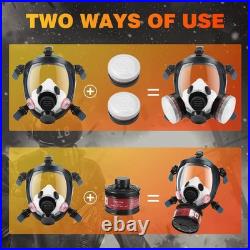 Gas Mask, Full Face Gas Masks Survival Nuclear with 40mm Activated Carbon Filter