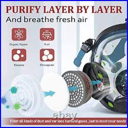 Gas Mask Full Face Respirator Mask with Dual Active Carbon Filters for Painti