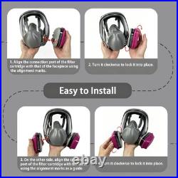 Gas Mask Full Face Respirator Mask with Filters Reusable Paint Mask Dust Mask