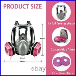 Gas Mask Full Face Respirator Mask with Filters Reusable Paint Mask Dust Mask