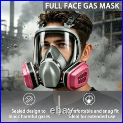 Gas Mask Full Face Respirator Mask with Filters Reusable Paint Mask Dust Mask
