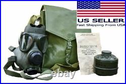 Gas Mask Respirator M74 w 40mm Filter & Carry Bag + DMP British chemical Suit ID