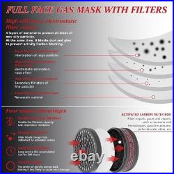 Gas Mask Respirator Set with 40MM Activated Carbon Filters