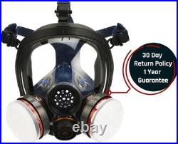 Gas Mask Survival Nuclear and Chemical Full Face Respirator Organic Vapor & Pa
