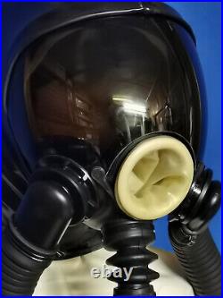 Gasmaske MSA / MCU, Respirator m. Visier, Latex Heavy Rubber Gr. M modifiziert