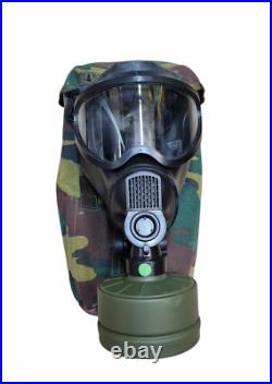 Genuine Belgian Army Issue BEM 4 Gas Mask Respirator & 40mm Filter Jigsaw Camo