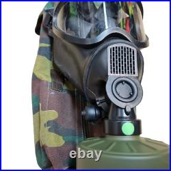 Genuine Belgian Army Issue BEM 4 Gas Mask Respirator & 40mm Filter Jigsaw Camo