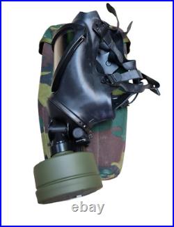 Genuine Belgian Army Issue BEM 4 Gas Mask Respirator & 40mm Filter Jigsaw Camo