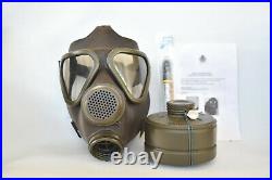 German Military M-65 Drager Gas Mask Respirator Size 2 Medium Filter & Injector
