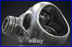 Gothic Gas Mask Respirator Skull Mens Biker Ring oxidized In 925 Sterling silver