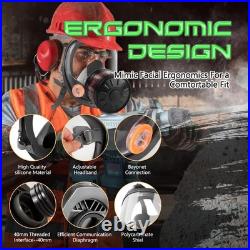 HANUU Gas Masks Survival Nuclear and Chemical, Gas Mask with 40mm Activated C