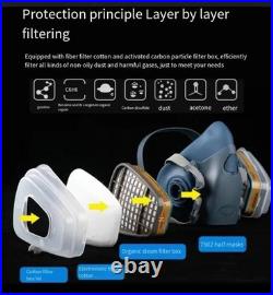 Half Face Respirator Painting Spraying Gas Mask For 7502 Silicone Safety Protect