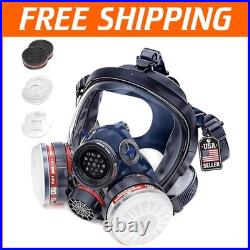 Heavy Duty Full Face Respirator with Adjustable Shield