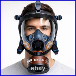 Heavy-Duty Full Face Respirator with Anti-Fog & 40mm Gas Filter Compatibility