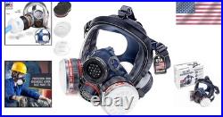 Heavy-Duty Full Face Respirator with Anti-Fog Lens & Clear Communication Feature