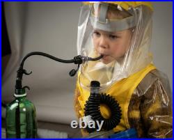 Kids Gas Mask Hood with 25 L-min Blower & NATO 40 mm Filter Ages 3-8 PPE Kit