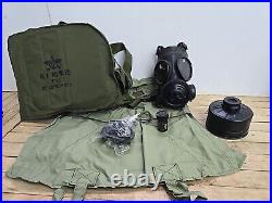 Korean M17 Tactical Military Gas Mask Respirator Withfilter & Hood Bag/hood 1990's