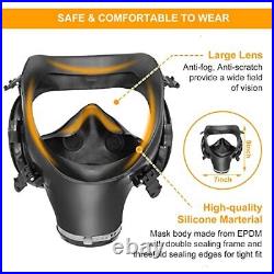 LAKYRIK Full-Face Respirator Mask Gas-Masks with 40 mm Activated Carbon Filte