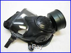 LARGE AVON C50 GAS MASK 40mm NATO FILTER w. DROP LEG POUCH AIR RESPIRATOR USED