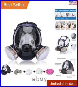 Lightweight Full Face Respirator with Anti-Fog & Adjustable Strap 17-in-1