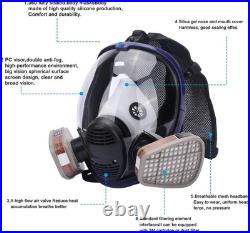 Lightweight Full Face Respirator with Anti-Fog & Adjustable Strap 17-in-1