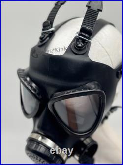 M87 Full Face Gas Mask Heavy Rubber Respirator 40mm RD40 Port Wide View Lens UK