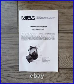 MIRA SAFETY TACTICAL GAS MASK CM-6M FULL FACE RESPIRATOR with CANTEEN NEW OPEN BOX
