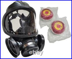 MSA 7-204-1 M4C3 Ultra-Twin Full Face Respirator Gas Mask withP100 Filters Medium