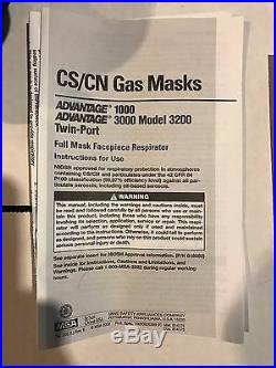 MSA 813859 Full Facepiece Respirator Advantage 1000 Control Gas Mask Size M