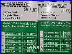MSA Advantage 3200 Gas Mask Model 3200 Size M/L+ 7 chemical Filters New