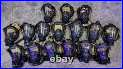 MSA Elite Full Face Mask Respirators Medium Mixed ESP II Voice Amplifier LOT 16x