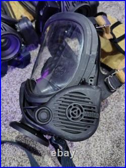 MSA Elite Full Face Mask Respirators Medium Mixed ESP II Voice Amplifier LOT 16x