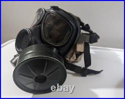 MSA Full Face Gas Mask WithCanister Sz Small Respirator Riot Control New