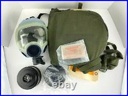 MSA Gray Millennium 40mm Gas Mask Respirator, sz M + Sealed Filter, Carrier Bag